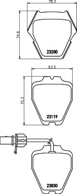 HELLA 8DB 355 009-031 - Тормозные колодки, дисковые, комплект autospares.lv