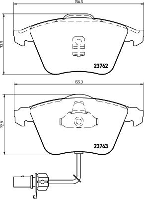 HELLA 8DB 355 009-141 - Тормозные колодки, дисковые, комплект autospares.lv