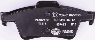 HELLA 8DB 355 009-121 - Тормозные колодки, дисковые, комплект autospares.lv