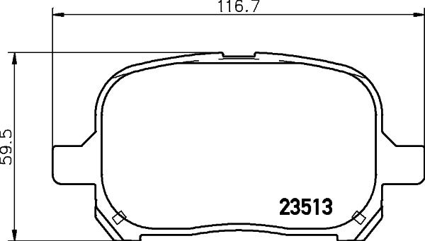 HELLA 8DB 355 009-351 - Тормозные колодки, дисковые, комплект autospares.lv