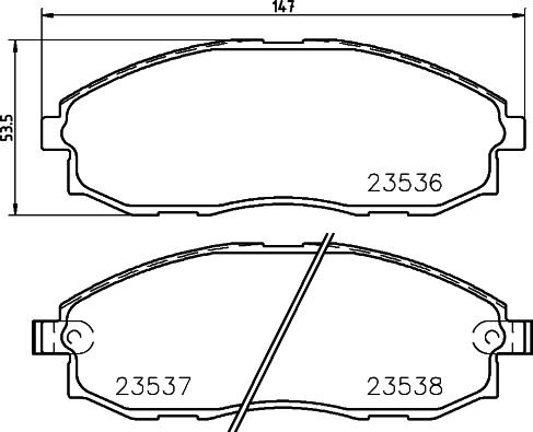 HELLA 8DB 355 009-381 - Тормозные колодки, дисковые, комплект autospares.lv