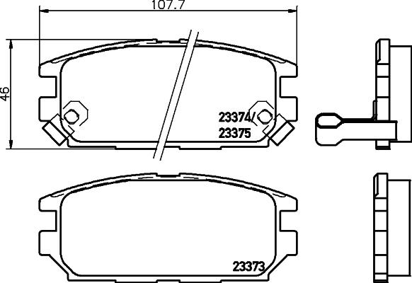 HELLA 8DB 355 009-291 - Тормозные колодки, дисковые, комплект autospares.lv