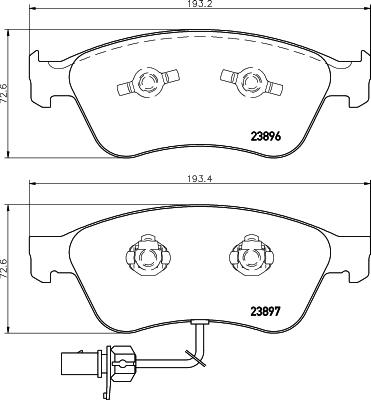 HELLA 8DB 355 009-211 - Тормозные колодки, дисковые, комплект autospares.lv