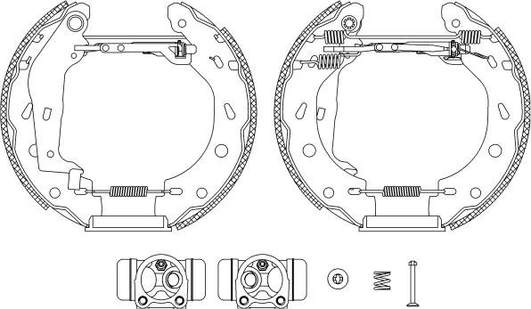 HELLA 8DB 355 004-941 - Комплект тормозных колодок, барабанные autospares.lv