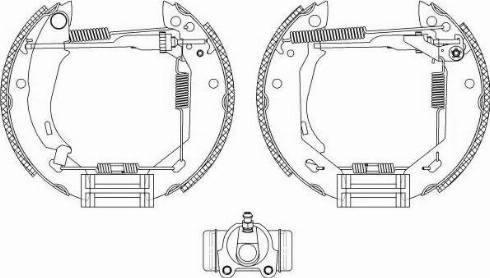 HELLA 8DB 355 004-951 - Комплект тормозных колодок, барабанные autospares.lv