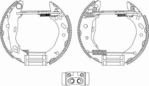 HELLA 8DB 355 004-451 - Комплект тормозных колодок, барабанные autospares.lv