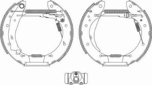 HELLA 8DB 355 004-501 - Комплект тормозных колодок, барабанные autospares.lv