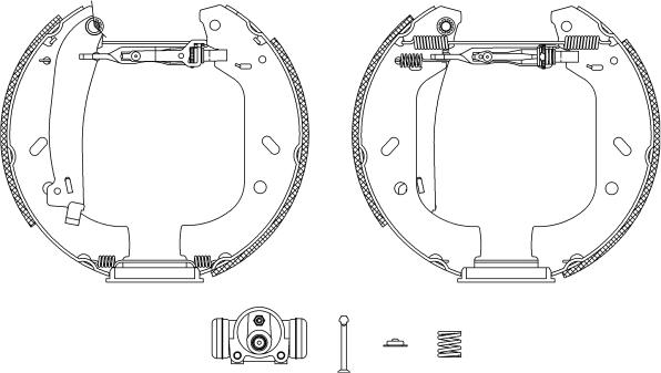 HELLA 8DB 355 004-161 - Комплект тормозных колодок, барабанные autospares.lv