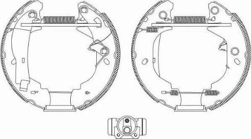 HELLA 8DB 355 004-111 - Комплект тормозных колодок, барабанные autospares.lv