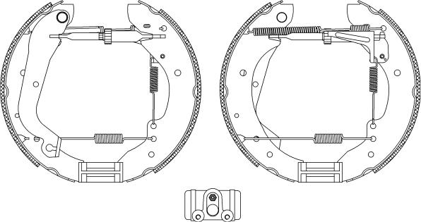 HELLA 8DB 355 004-171 - Комплект тормозных колодок, барабанные autospares.lv