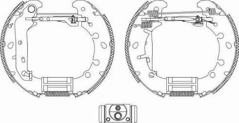 HELLA 8DB 355 004-831 - Комплект тормозных колодок, барабанные autospares.lv