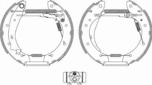 HELLA 8DB 355 004-391 - Комплект тормозных колодок, барабанные autospares.lv