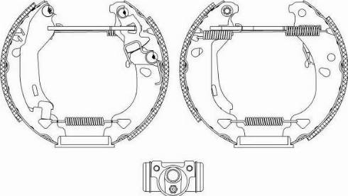 HELLA 8DB 355 004-341 - Комплект тормозных колодок, барабанные autospares.lv