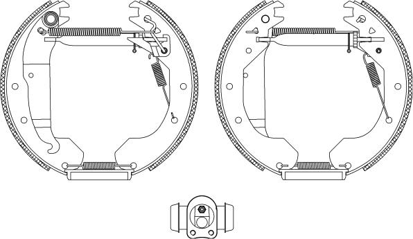 HELLA 8DB 355 004-301 - Комплект тормозных колодок, барабанные autospares.lv