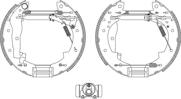 HELLA 8DB 355 004-251 - Комплект тормозных колодок, барабанные autospares.lv