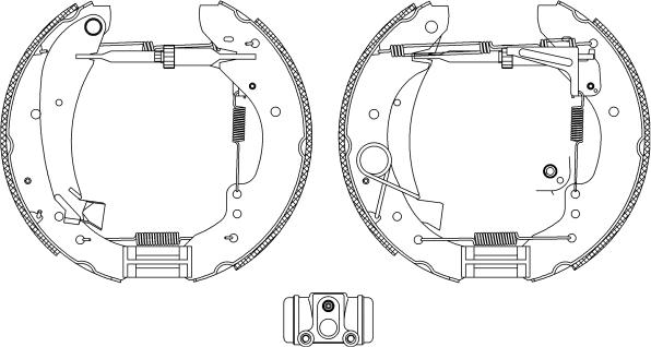 HELLA 8DB 355 004-231 - Комплект тормозных колодок, барабанные autospares.lv