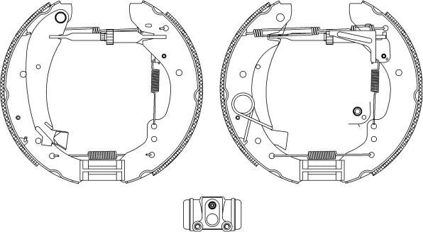 HELLA 8DB 355 004-221 - Комплект тормозных колодок, барабанные autospares.lv