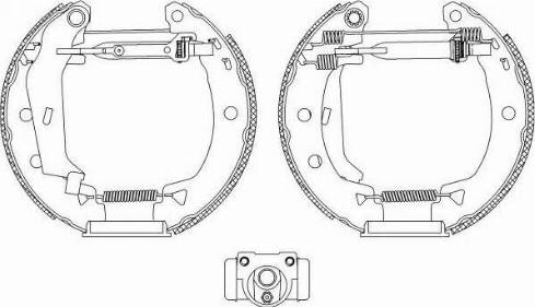 HELLA 8DB 355 004-701 - Комплект тормозных колодок, барабанные autospares.lv