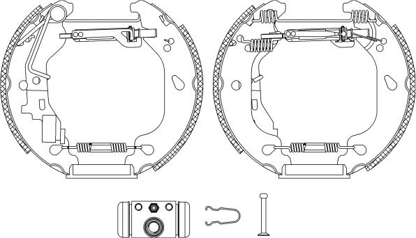 HELLA 8DB 355 004-771 - Комплект тормозных колодок, барабанные autospares.lv