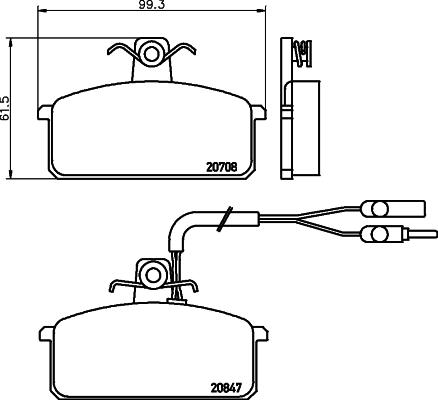 HELLA 8DB 355 005-981 - Тормозные колодки, дисковые, комплект autospares.lv