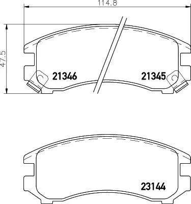 HELLA 8DB 355 005-681 - Тормозные колодки, дисковые, комплект autospares.lv