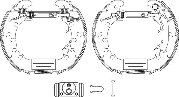 HELLA 8DB 355 005-181 - Комплект тормозных колодок, барабанные autospares.lv