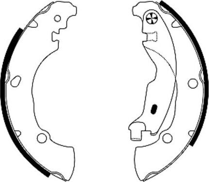 HELLA 8DB 355 005-171 - Комплект тормозных колодок, барабанные autospares.lv