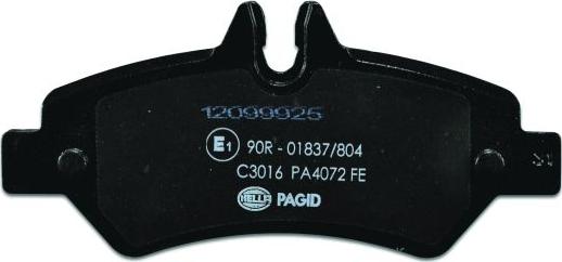 HELLA 8DB 355 005-351 - Тормозные колодки, дисковые, комплект autospares.lv