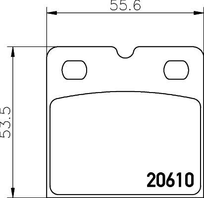 HELLA 8DB 355 005-301 - Комплект тормозных колодок, стояночный тормоз autospares.lv