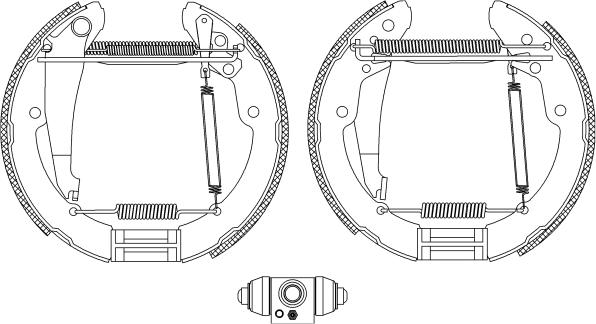 HELLA 8DB 355 005-251 - Комплект тормозных колодок, барабанные autospares.lv