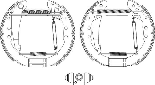 HELLA 8DB 355 005-201 - Комплект тормозных колодок, барабанные autospares.lv