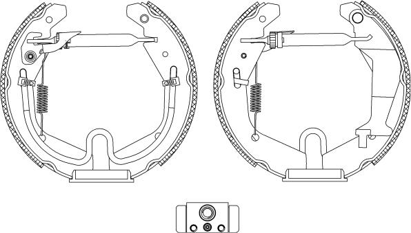 HELLA 8DB 355 005-271 - Комплект тормозных колодок, барабанные autospares.lv