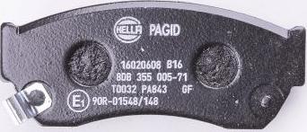 HELLA 8DB 355 005-711 - Тормозные колодки, дисковые, комплект autospares.lv