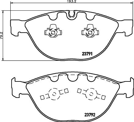 HELLA 8DB 355 006-551 - Тормозные колодки, дисковые, комплект autospares.lv