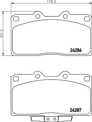 HELLA 8DB 355 006-641 - Тормозные колодки, дисковые, комплект autospares.lv