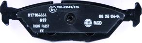 HELLA 8DB 355 006-041 - Тормозные колодки, дисковые, комплект autospares.lv