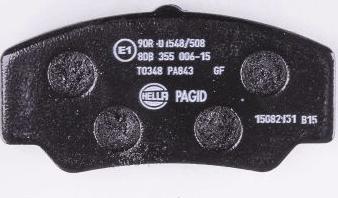 HELLA 8DB 355 006-151 - Тормозные колодки, дисковые, комплект autospares.lv