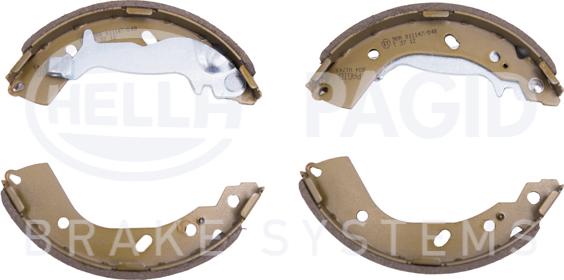 HELLA 8DB 355 000-431 - Комплект тормозных колодок, барабанные autospares.lv