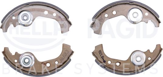 HELLA 8DB 355 000-091 - Комплект тормозных колодок, барабанные autospares.lv