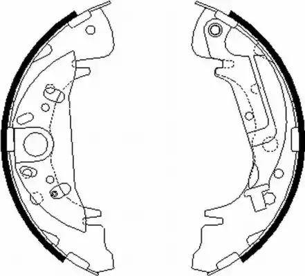 HELLA 8DB 355 000-361 - Комплект тормозных колодок, барабанные autospares.lv