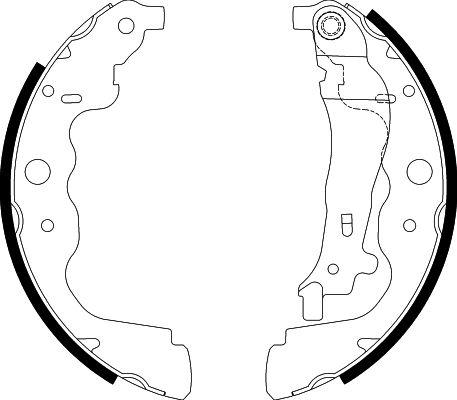 HELLA 8DB 355 000-301 - Комплект тормозных колодок, барабанные autospares.lv