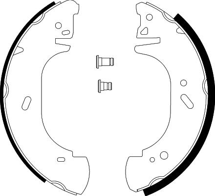 HELLA 8DB 355 001-621 - Комплект тормозных колодок, барабанные autospares.lv