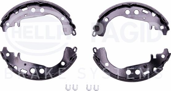 HELLA 8DB 355 001-771 - Комплект тормозных колодок, барабанные autospares.lv