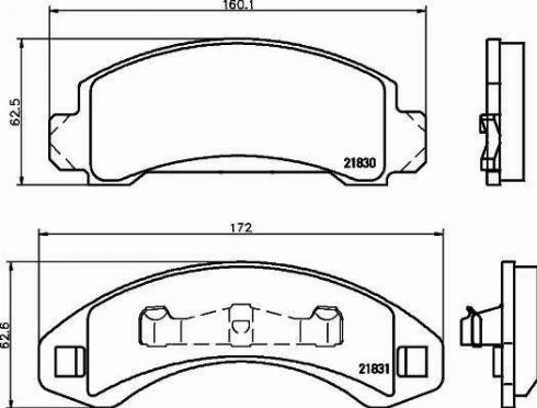 HELLA 8DB 355 008-501 - Тормозные колодки, дисковые, комплект autospares.lv