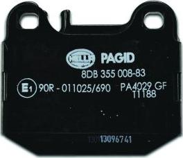 HELLA 8DB 355 008-831 - Тормозные колодки, дисковые, комплект autospares.lv