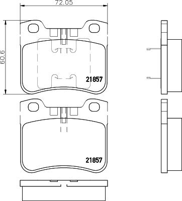 HELLA 8DB 355 008-301 - Тормозные колодки, дисковые, комплект autospares.lv