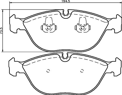 HELLA 8DB 355 008-261 - Тормозные колодки, дисковые, комплект autospares.lv