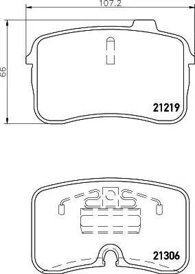 HELLA 8DB 355 008-201 - Тормозные колодки, дисковые, комплект autospares.lv