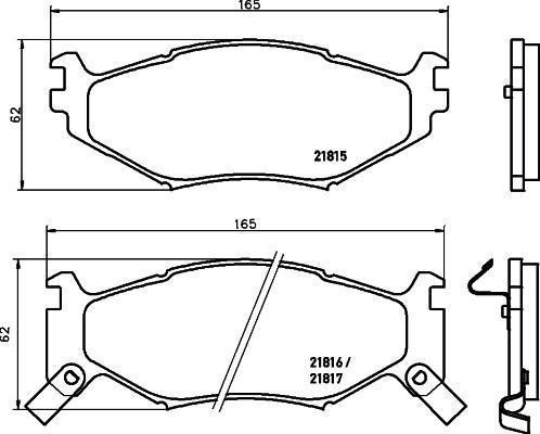 HELLA 8DB 355 008-211 - Тормозные колодки, дисковые, комплект autospares.lv