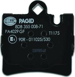 HELLA 8DB 355 008-711 - Тормозные колодки, дисковые, комплект autospares.lv